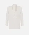 Elisabetta Franchi Blouse In Georgette Fabric With Sash Belt In White