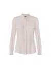 Elisabetta Franchi White Viscose Shirt With Classic Collar In Pink