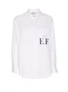 Elisabetta Franchi White Striped Cotton Poplin Shirt In White