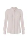Elisabetta Franchi White Viscose Shirt With Classic Collar In Pink