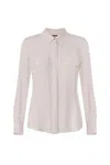Elisabetta Franchi White Viscose Shirt With Classic Collar In Pink