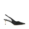 Elisabetta Franchi Slingback Heels With Gold Accent And Pointed Toe