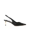 Elisabetta Franchi Slingback Heels With Gold Accent And Pointed Toe