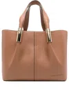 Elisabetta Franchi Medium Tote Bag With Logo Details In Brown