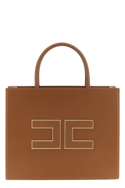 Elisabetta Franchi Shopping Logo Grande In Brown