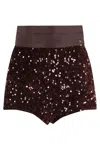 Elisabetta Franchi Sequin-embellished Shorts In Burgundy