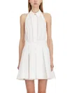 Elisabetta Franchi Mini Dress With Pleated Skirt And Logo Detail