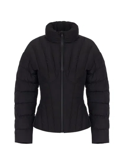 Elisabetta Franchi Quilted Short Down Jacket In Black