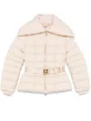 ELISABETTA FRANCHI SHORT DOWN JACKET WITH BELT,PI76D46E2