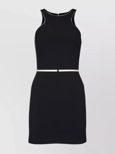 Elisabetta Franchi Short Dress Belted Waist In Black