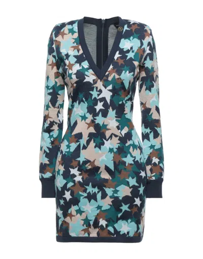 Elisabetta Franchi Short Dresses In Turquoise