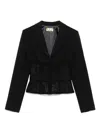 Elisabetta Franchi Tailored Blazer With Sheer Tulle Panels