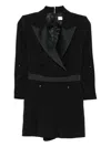 Elisabetta Franchi Short Jumpsuit With Button Detailing And Long Sleeves In Black