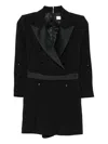 Elisabetta Franchi Short Jumpsuit With Button Detailing And Long Sleeves In Black