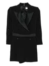Elisabetta Franchi Short Jumpsuit With Button Detailing And Long Sleeves In Black