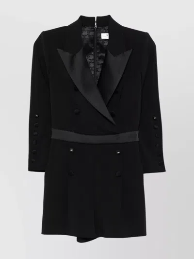ELISABETTA FRANCHI SHORT JUMPSUIT WITH BUTTON DETAILING AND LONG SLEEVES