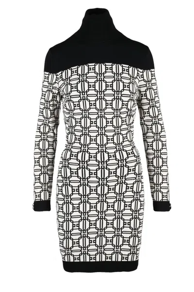 Elisabetta Franchi Short Knit Dress - Black/white