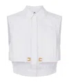Elisabetta Franchi Collared Sleeveless Shirt Pleated Front In White