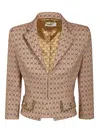 Elisabetta Franchi Short Printed Blazer In Marrón