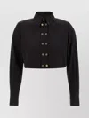 Elisabetta Franchi Short Shirt With Long Sleeves And Collar In Black