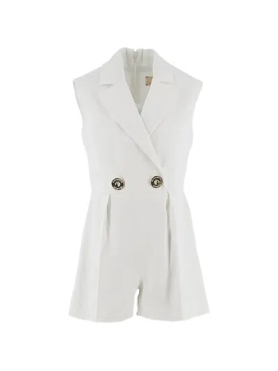 Elisabetta Franchi Kids' Double-breasted Suit In White