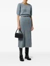 Elisabetta Franchi Short-sleeve Knitted Midi Dress In Gray