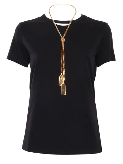 Elisabetta Franchi Short Sleeve Sweater In Black