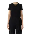 Elisabetta Franchi Short Sleeve T-shirt In Black