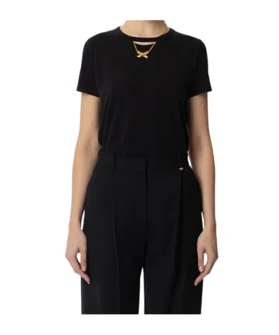 Elisabetta Franchi Short Sleeve T-shirt In Black