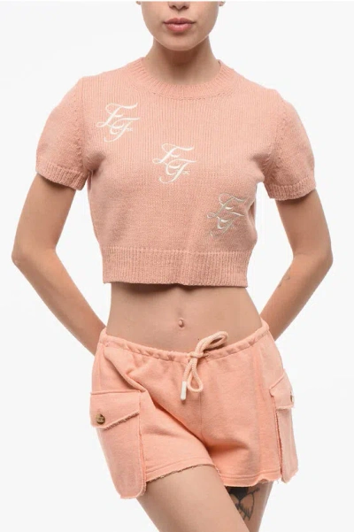 Elisabetta Franchi Short-sleeved Sweater With Embroidered Logo