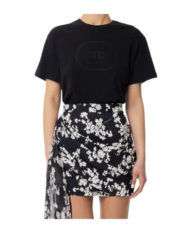 Elisabetta Franchi Short-sleeved T-shirt In Black
