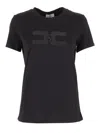 Elisabetta Franchi Short-sleeved T-shirt With Classic Crew Neck In Black