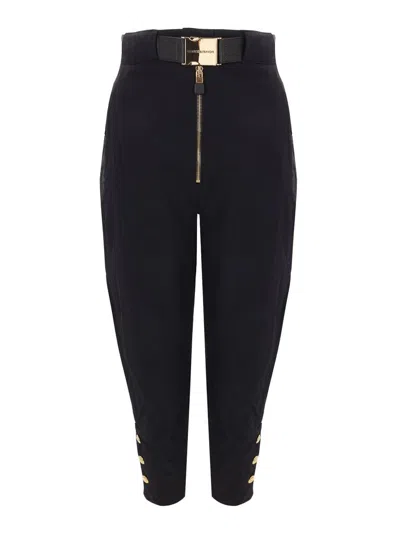 Elisabetta Franchi Pants With Belt In Black