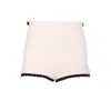 Elisabetta Franchi High Waist Scalloped Hem Shorts With Contrast Trim In Pink
