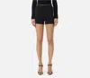 Elisabetta Franchi Shorts In Lightweight Crepe With Jeweled Chain Clothing In Black