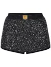 Elisabetta Franchi Sequin-embellished Mini Shorts In Nero E Argento