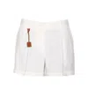 Elisabetta Franchi Sky Viscose-linen Tailored Shorts With Detailing In White