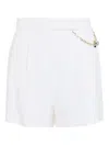 Elisabetta Franchi Tailored Shorts With Metallic-chain In White