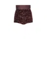 Elisabetta Franchi Sequin-embellished Shorts In Burgundy