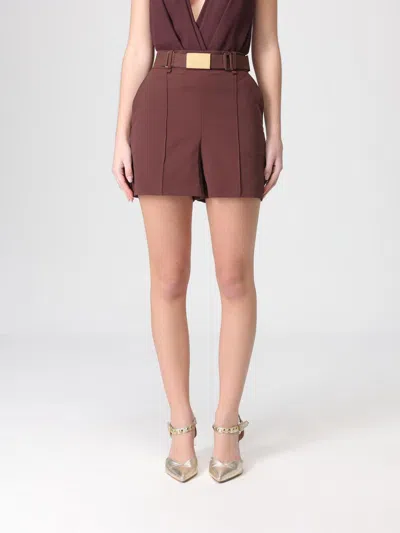 Elisabetta Franchi Short Con Cintura In Brown