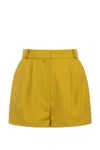 Elisabetta Franchi Wool Shorts With Stitching In Yellow