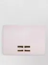 Elisabetta Franchi Rectangular Pink Smooth Geometric Clasp Clutch
