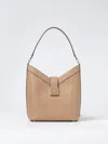 Elisabetta Franchi Logo-buckle Shoulder Bag In Beige