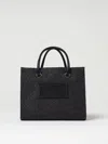 Elisabetta Franchi Black Tote Rafia Bag