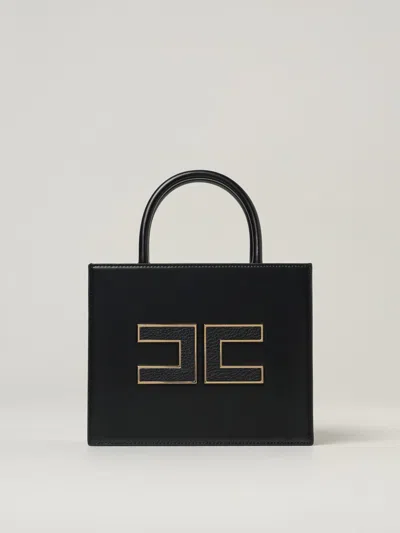 Elisabetta Franchi Logo Tote Bag In Black