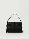 Elisabetta Franchi Small Logo Shoulder Bag Shoulder Bags Black In Black