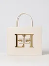 Elisabetta Franchi Logo Plaque Small Handbag In Yellow Cream
