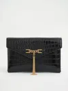 Elisabetta Franchi Pochette In Ecopelle Nera In Black