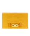 Elisabetta Franchi Lizard Pattern Clutch Bag Removable Strap In Gold