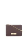 Elisabetta Franchi Rectangular Shoulder Bag Chain Strap In Burgundy
